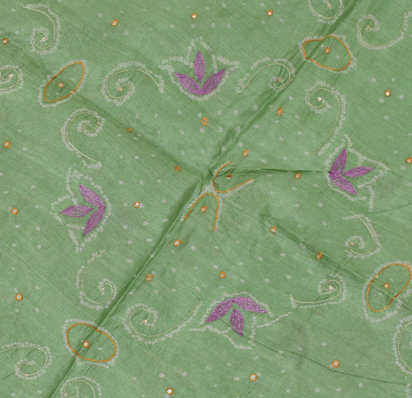 Sushila Vintage Green Saree 100% Pure Silk Woven Floral Sari 5 Yard Fabric