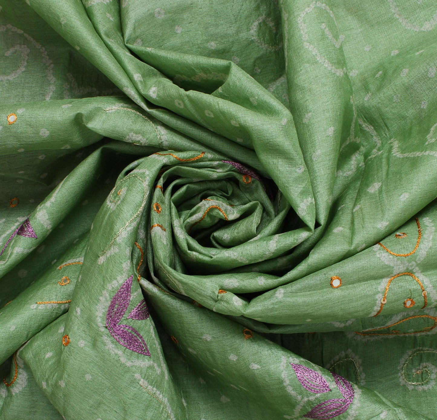 Sushila Vintage Green Saree 100% Pure Silk Woven Floral Sari 5 Yard Fabric