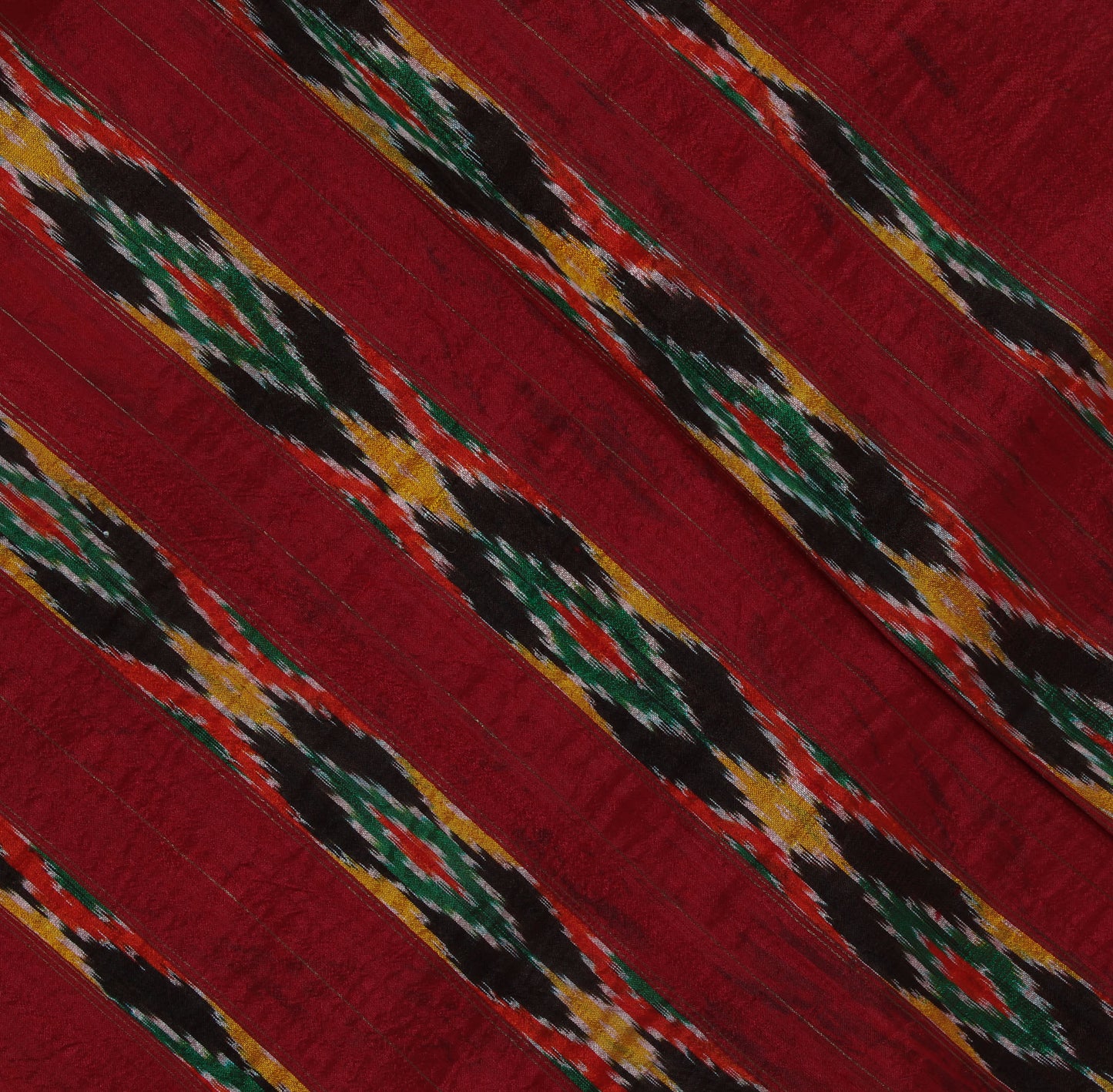 Sushila Vintage Cream Saree Pure Silk Hand Woven Ikat Patola Sari Craft Fabric