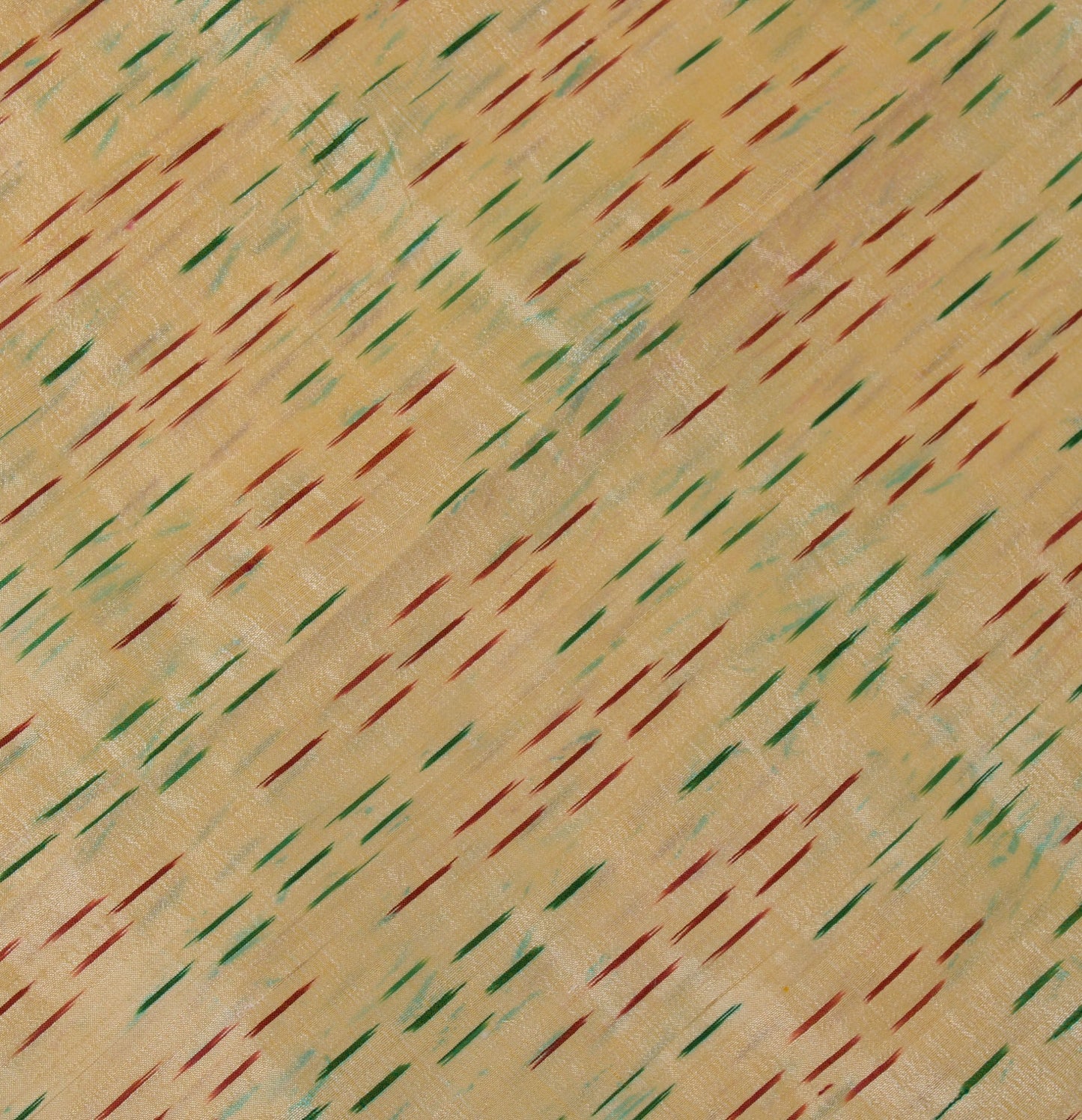 Sushila Vintage Cream Saree Pure Silk Hand Woven Ikat Patola Sari Craft Fabric