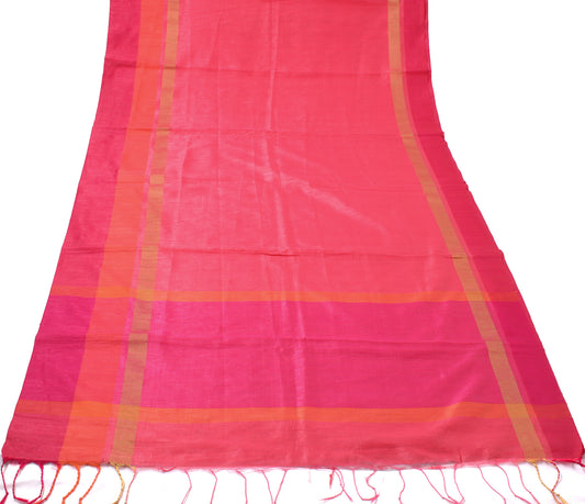 Sushila Vintage Pink Indian Saree Blend Silk Woven Sari Decor Craft Fabric