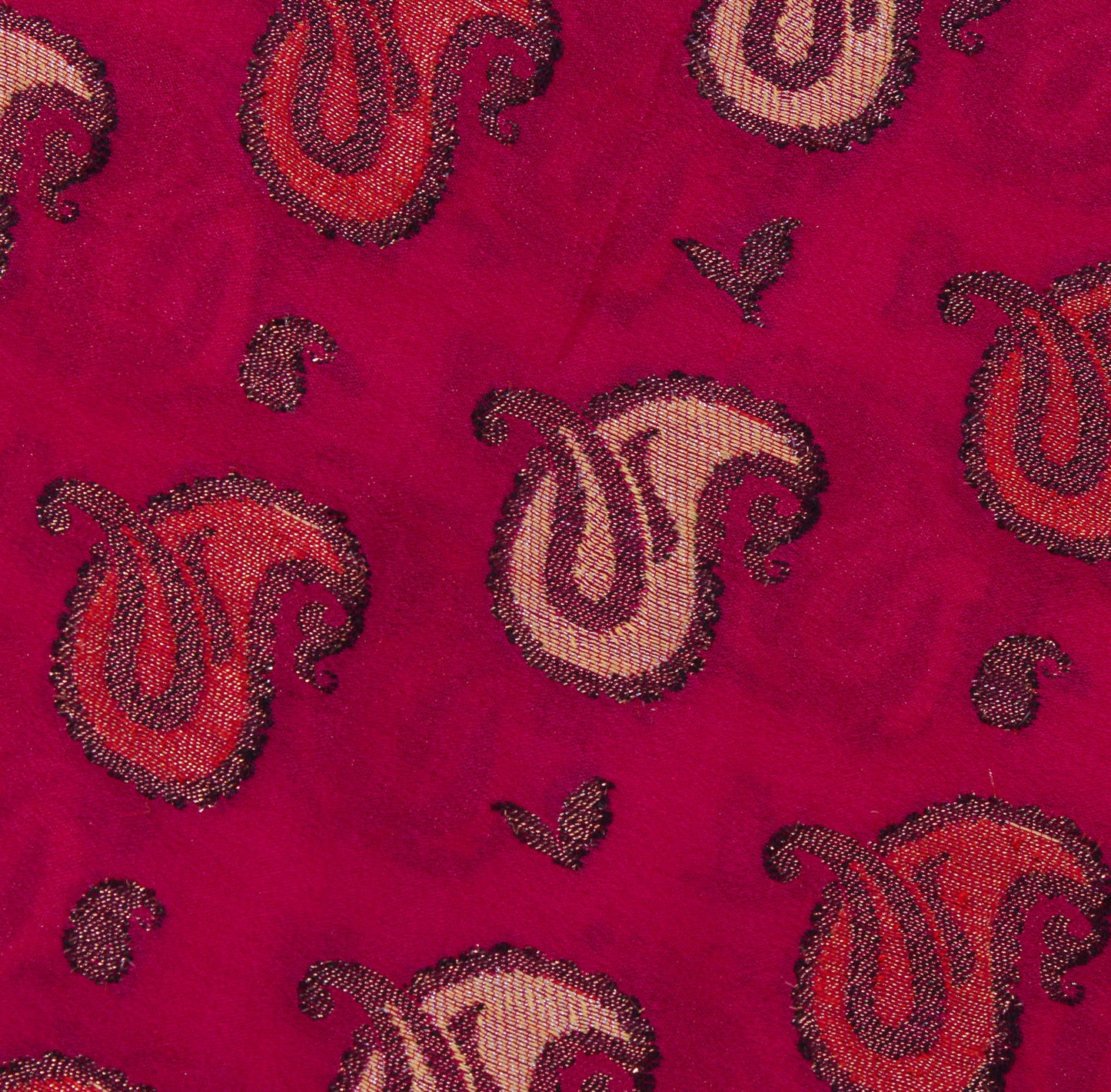 Sushila Vintage Magenta Saree Pure Georgette Silk All Over Woven Sari 5YD Fabric
