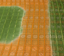 Sushila Vintage Green Saree 100% Pure Silk Embroidered Woven Sari 5 Yard Fabric
