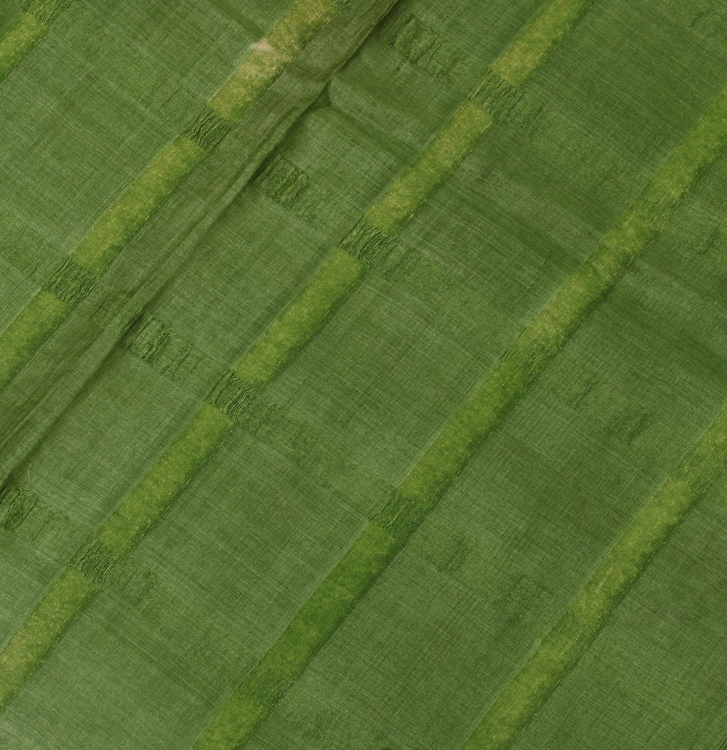Sushila Vintage Green Saree 100% Pure Silk Embroidered Woven Sari 5 Yard Fabric