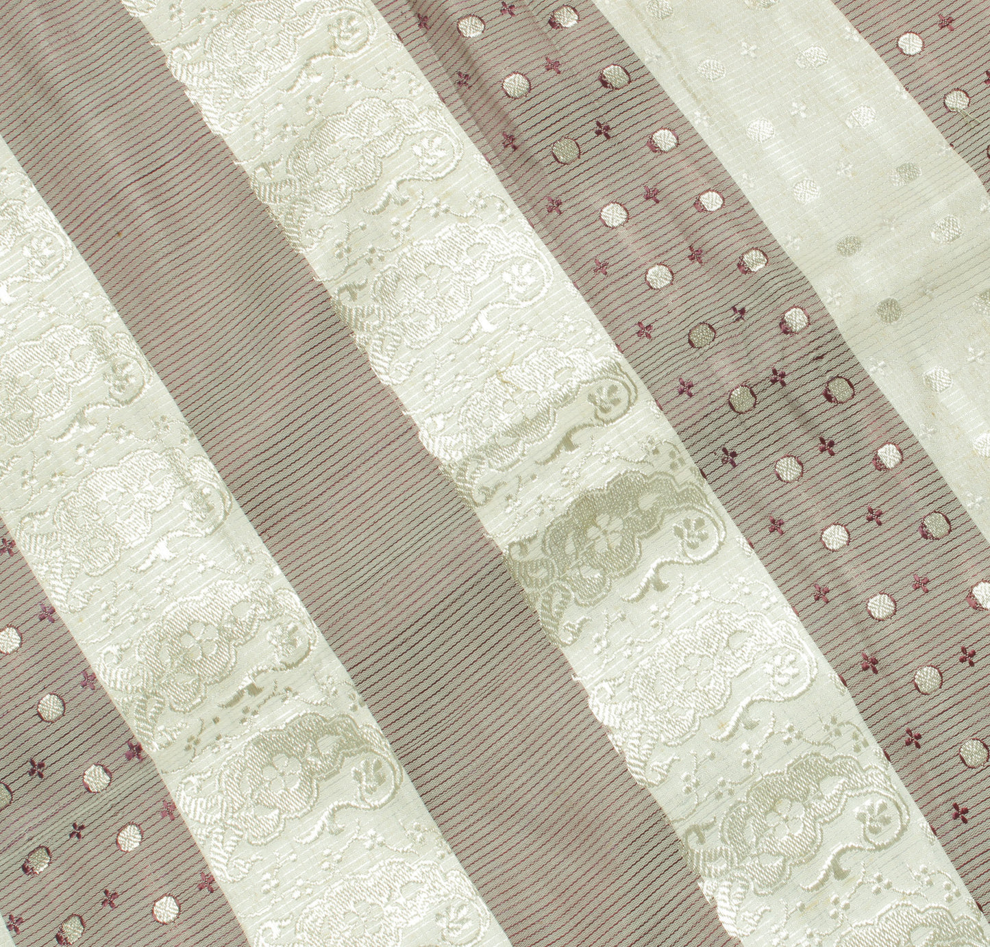 Sushila Vintage Gray Indian Saree 100% Pure Satin Silk Woven Sari Craft Fabric