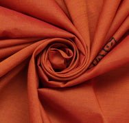 Sushila Vintage Rust Indian Saree 100% Pure Cotton Printed Peacock Sari Fabric