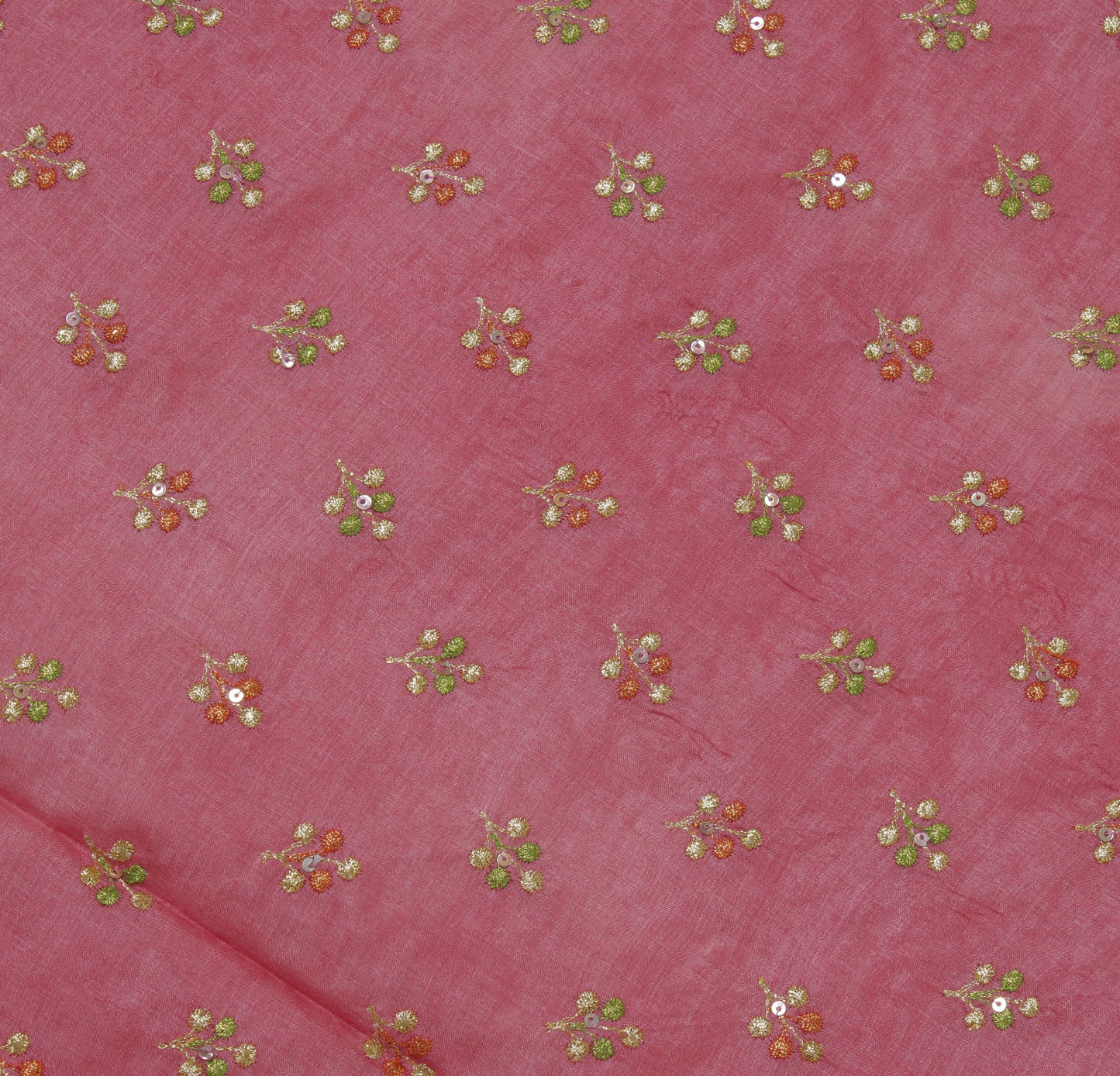 Sushila Vintage Pink Saree Pure Tussar Silk Embroidered Floral Sari Craft Fabric