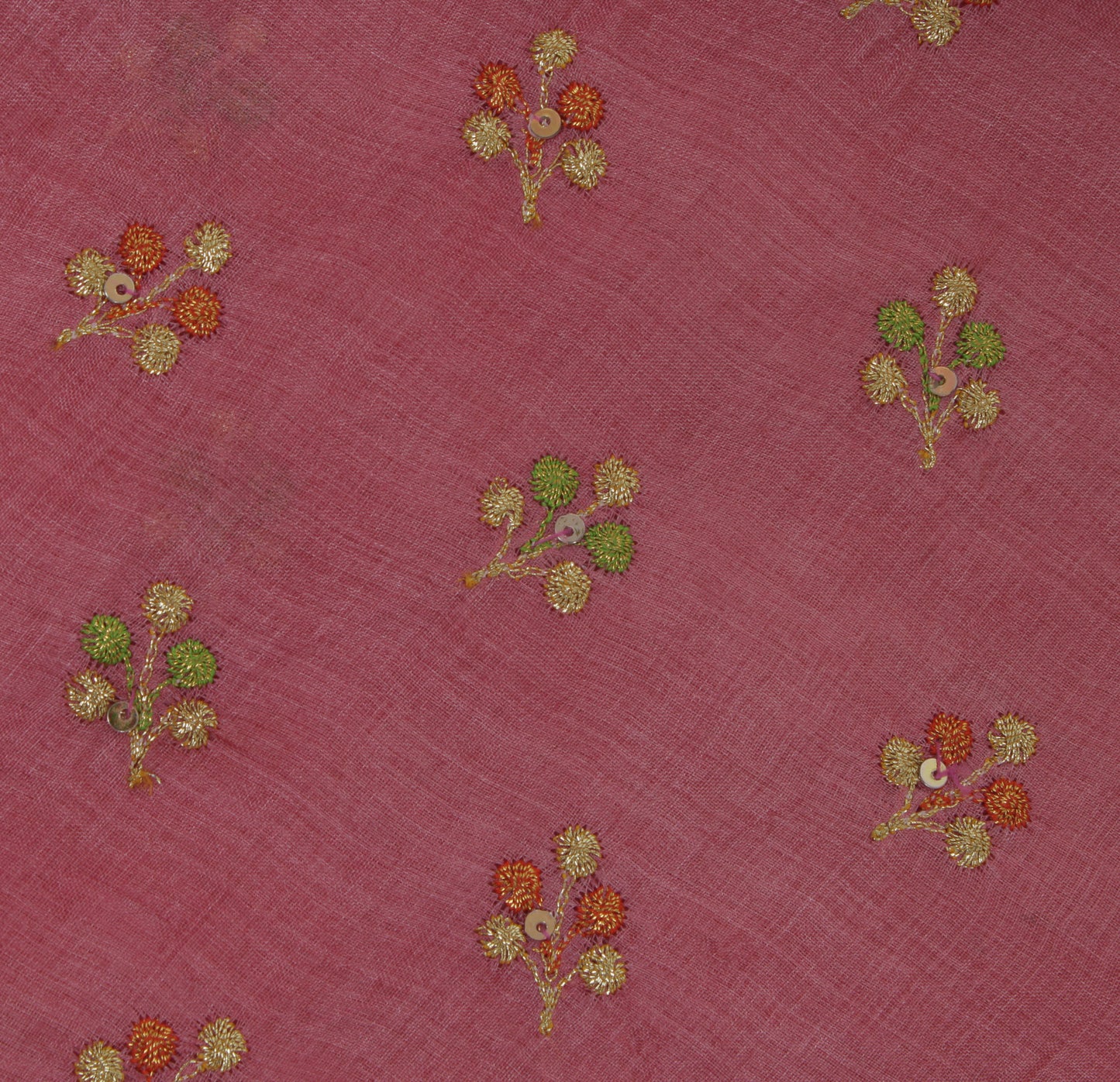 Sushila Vintage Pink Saree Pure Tussar Silk Embroidered Floral Sari Craft Fabric