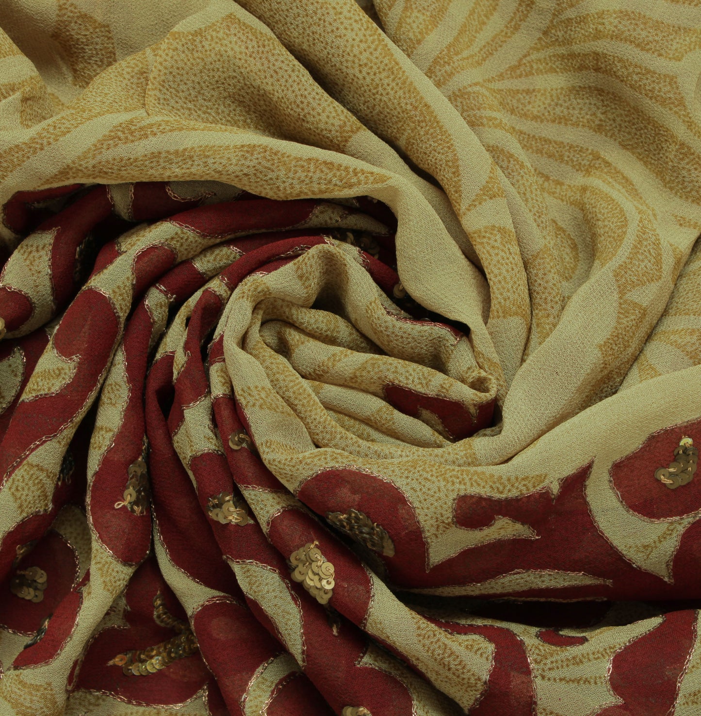 Sushila Vintage Green HEAVY Saree Pure Georgette Silk Printed Sari Craft 5 Yard Fabric