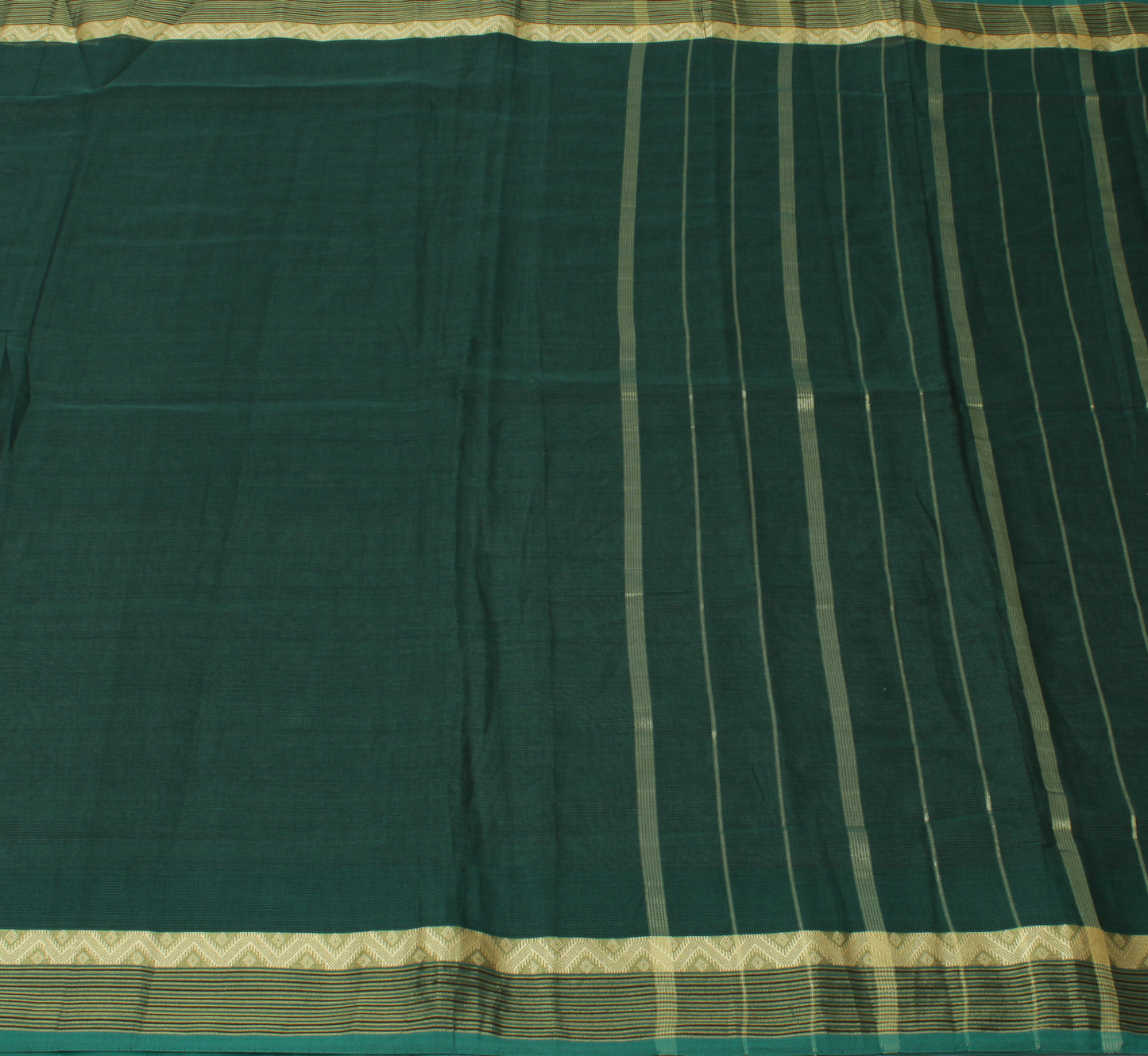 Sushila Vintage Green Indian Saree Blend Silk Woven Sari Craft 5 Yard Fabric