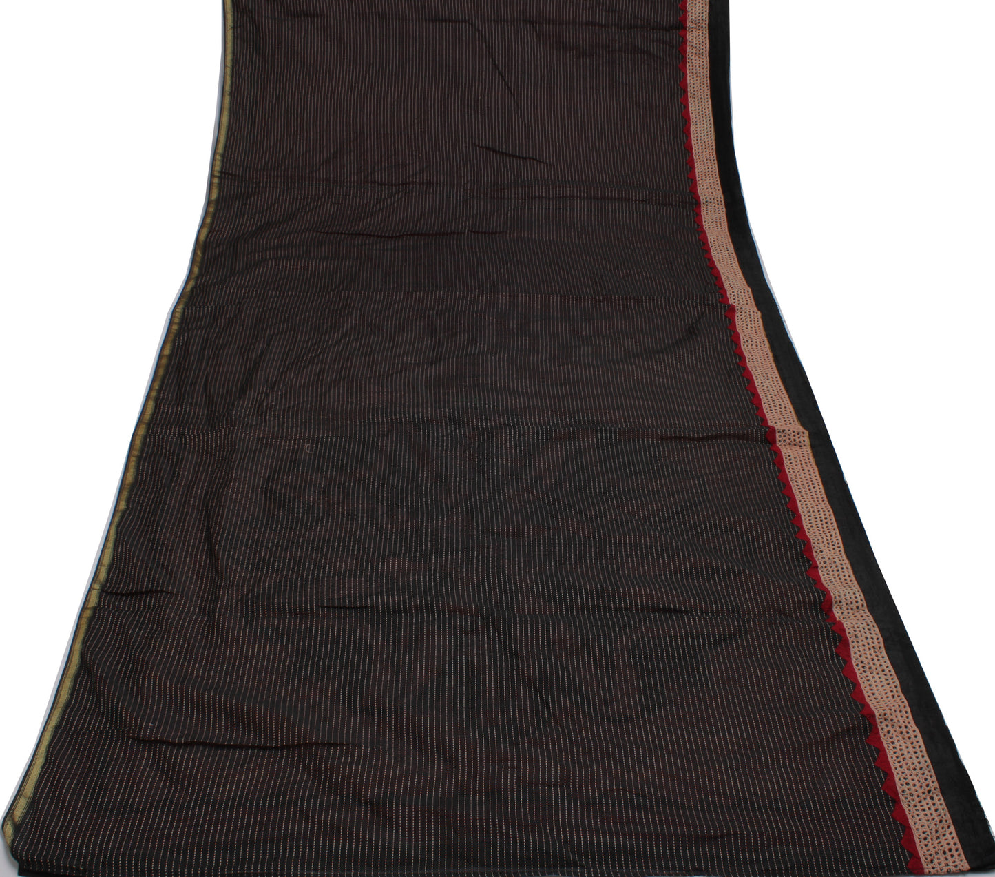 Sushila Vintage Peach Saree Blend Silk Woven & Embroidered Floral Sari Craft Fabric