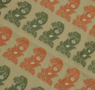 Sushila Vintage Indian Saree Pure Cotton Woven Floral Sari 5 Yard Craft Fabric