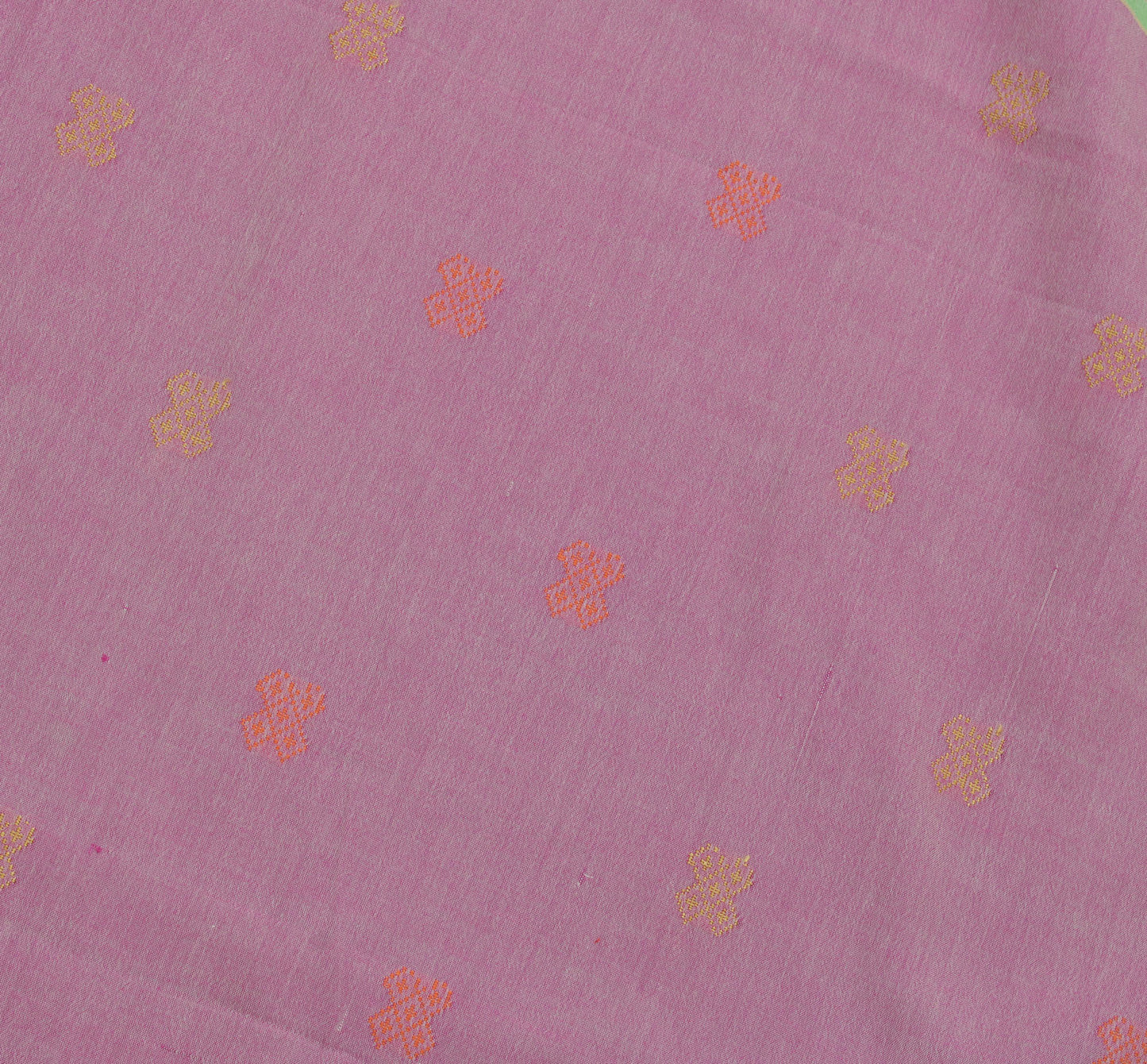 Sushila Vintage Gray Indian Saree Pure Cotton Woven 5 Yard Sari Craft Fabric