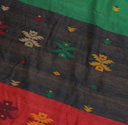 Sushila Vintage Cream Indian Saree 100% Pure Cotton Woven Sari Craft Fabric