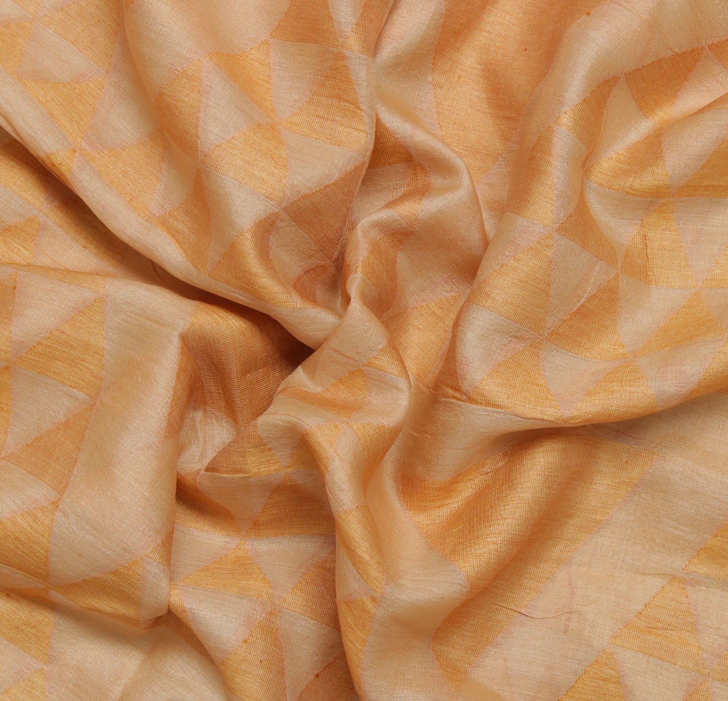 Sushila Vintage Cream Indian Saree  Pure Tussar Silk Woven Abstract Sari 5 Yard Fabric