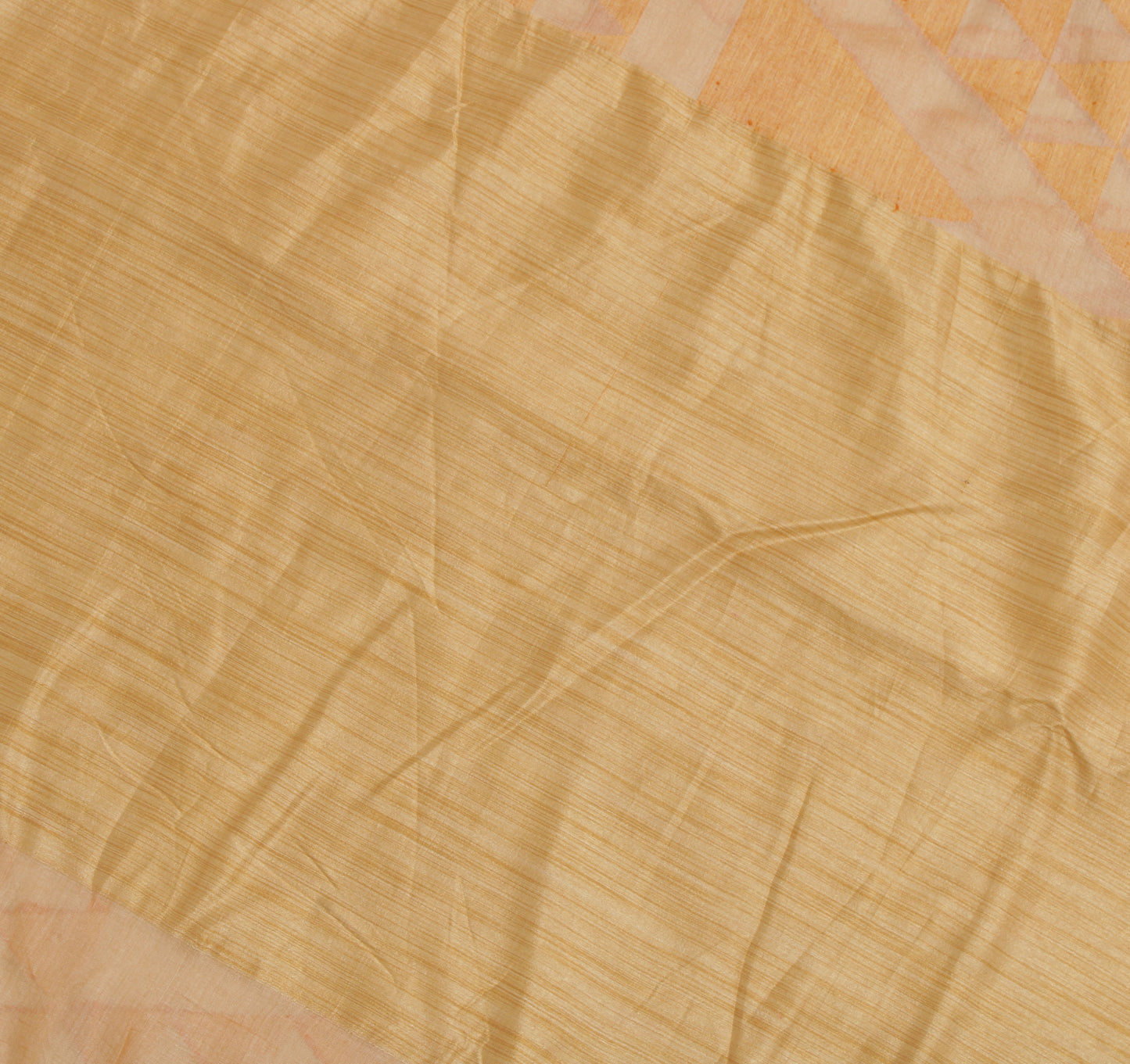 Sushila Vintage Cream Indian Saree  Pure Tussar Silk Woven Abstract Sari 5 Yard Fabric