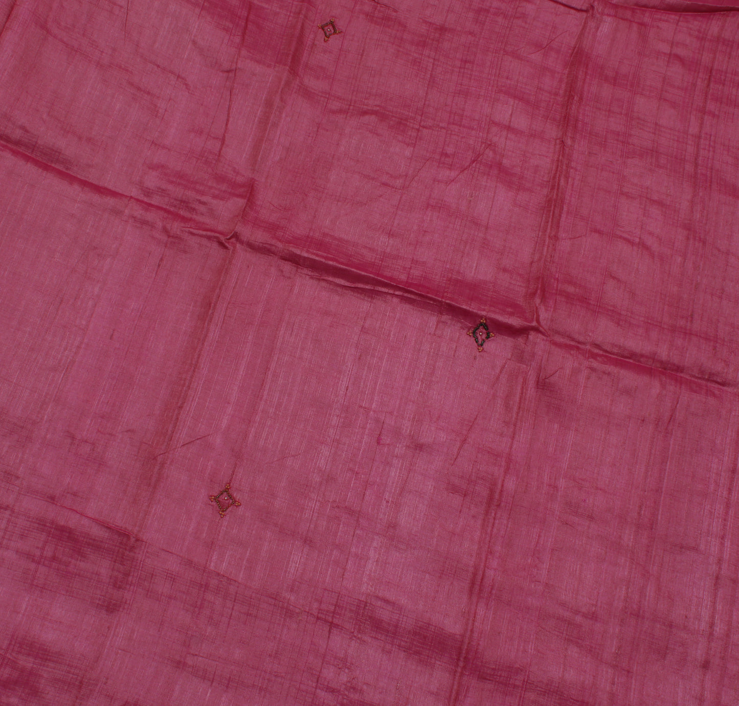 Sushila Vintage Pure Tussar Silk Saree Embroidered Patch Work Sari Craft Fabric