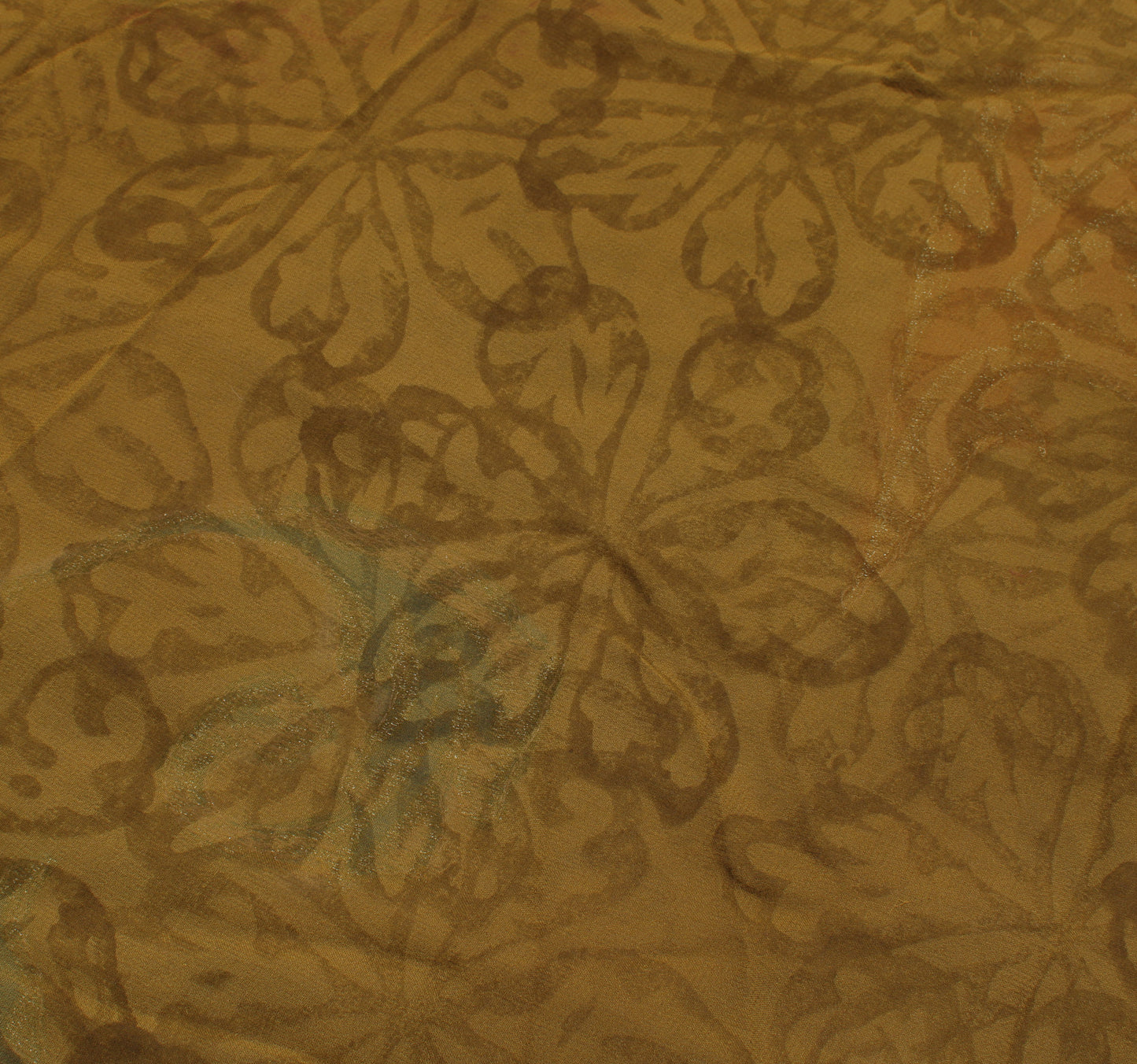 Sushila Vintage Green Saree 100% Pure Georgette Silk Printed Floral Sari Fabric