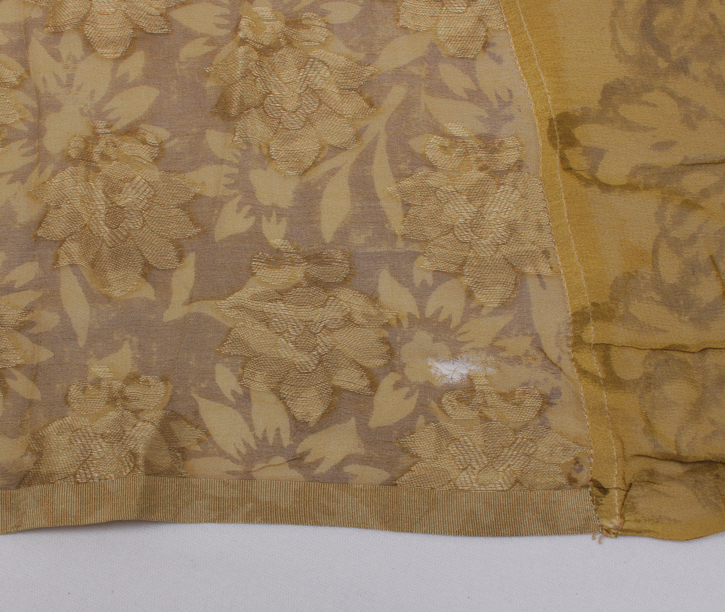Sushila Vintage Green Saree 100% Pure Georgette Silk Printed Floral Sari Fabric