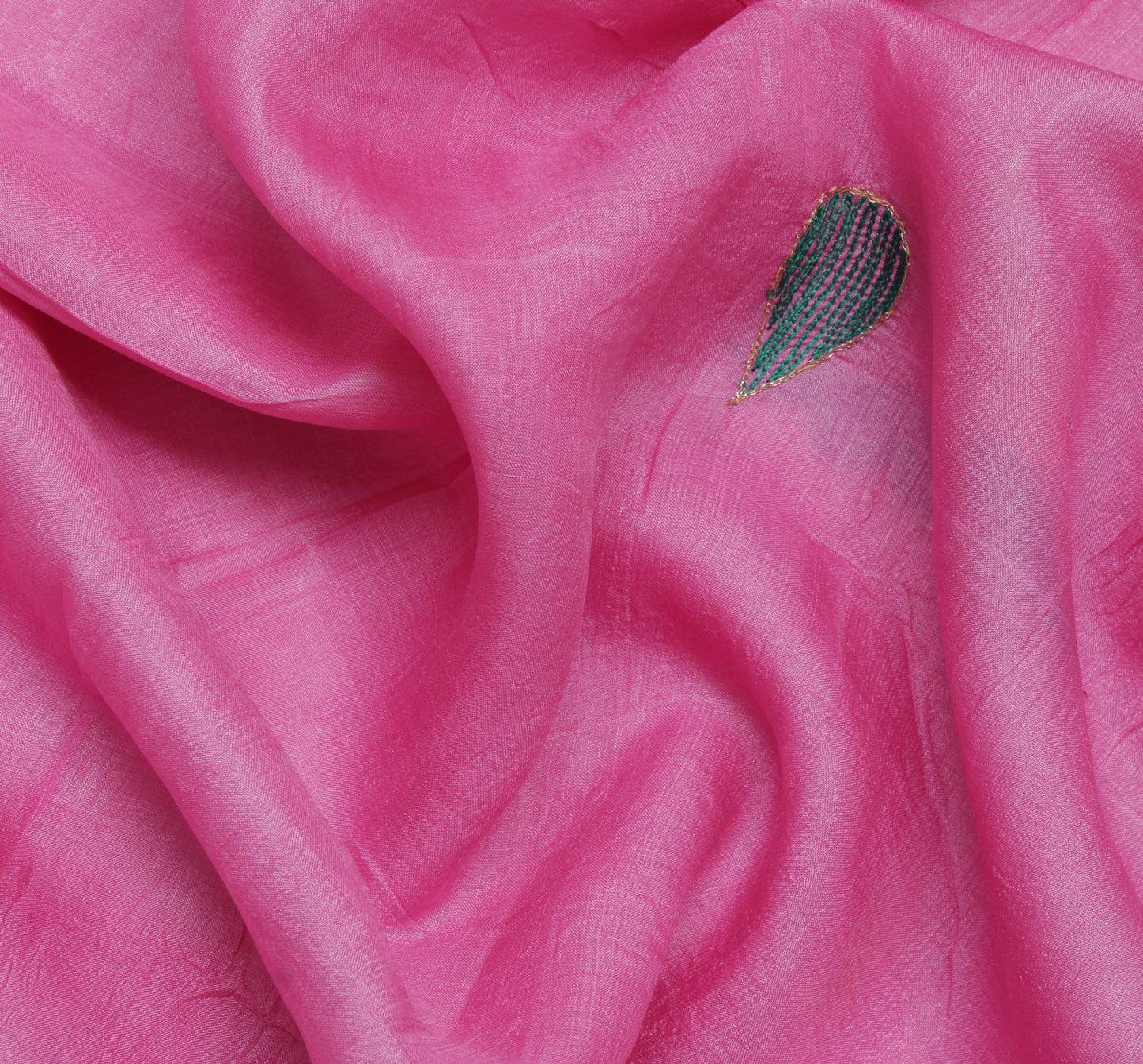 Sushila Vintage Pink Indian Saree 100% Pure Silk Embroidered Pink Sari Fabric