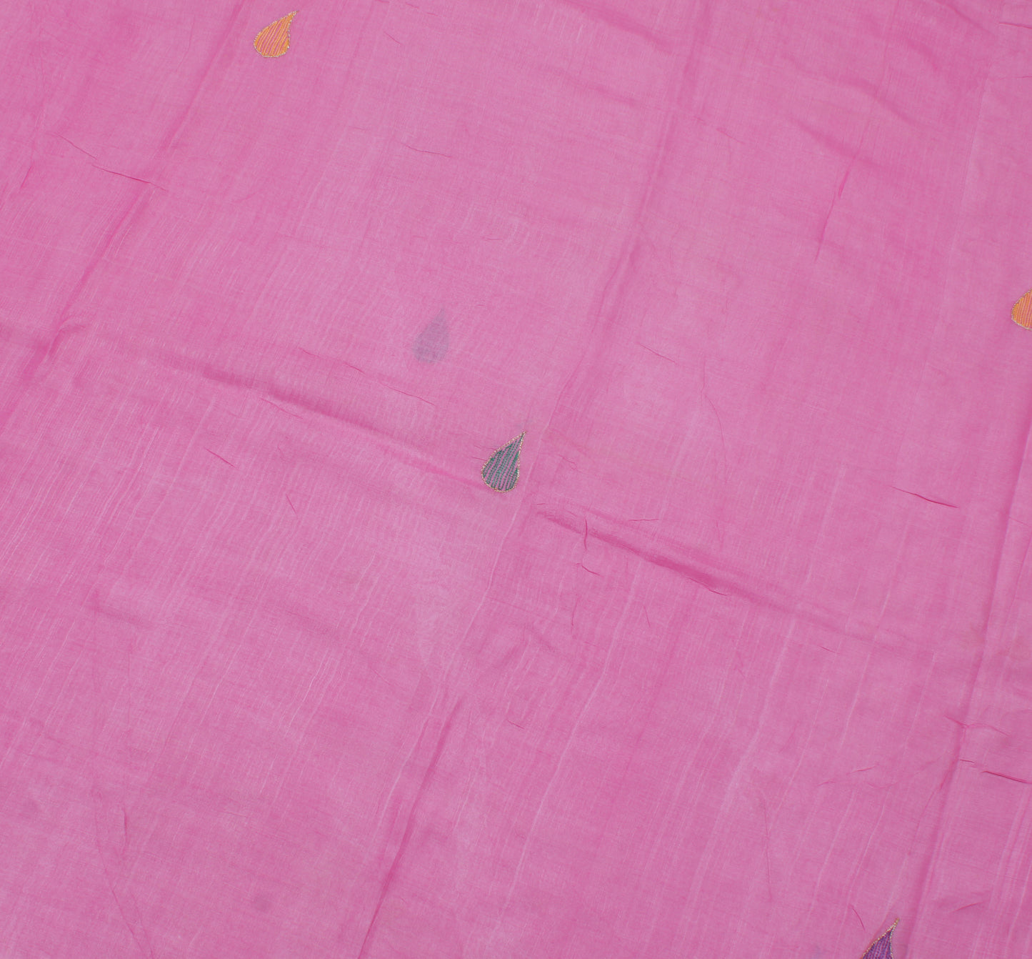 Sushila Vintage Pink Indian Saree 100% Pure Silk Embroidered Pink Sari Fabric