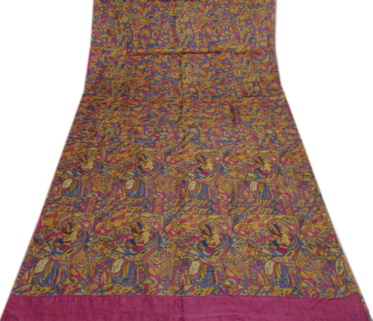 Sushila Vintage Multi-Color Saree 100% Pure Silk Printed Abstract Sari Fabric