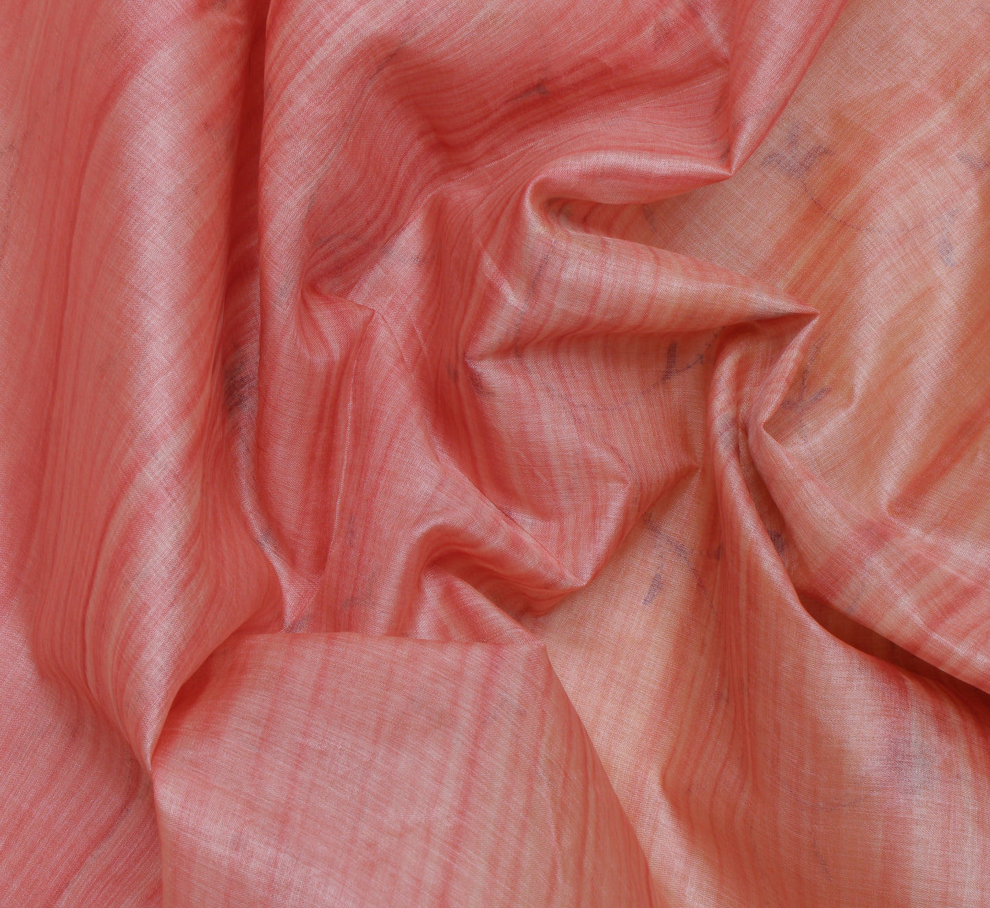 Sushila Vintage Peach Saree Pure Tussar Silk Embroidered Floral Sari 6 Yd Fabric