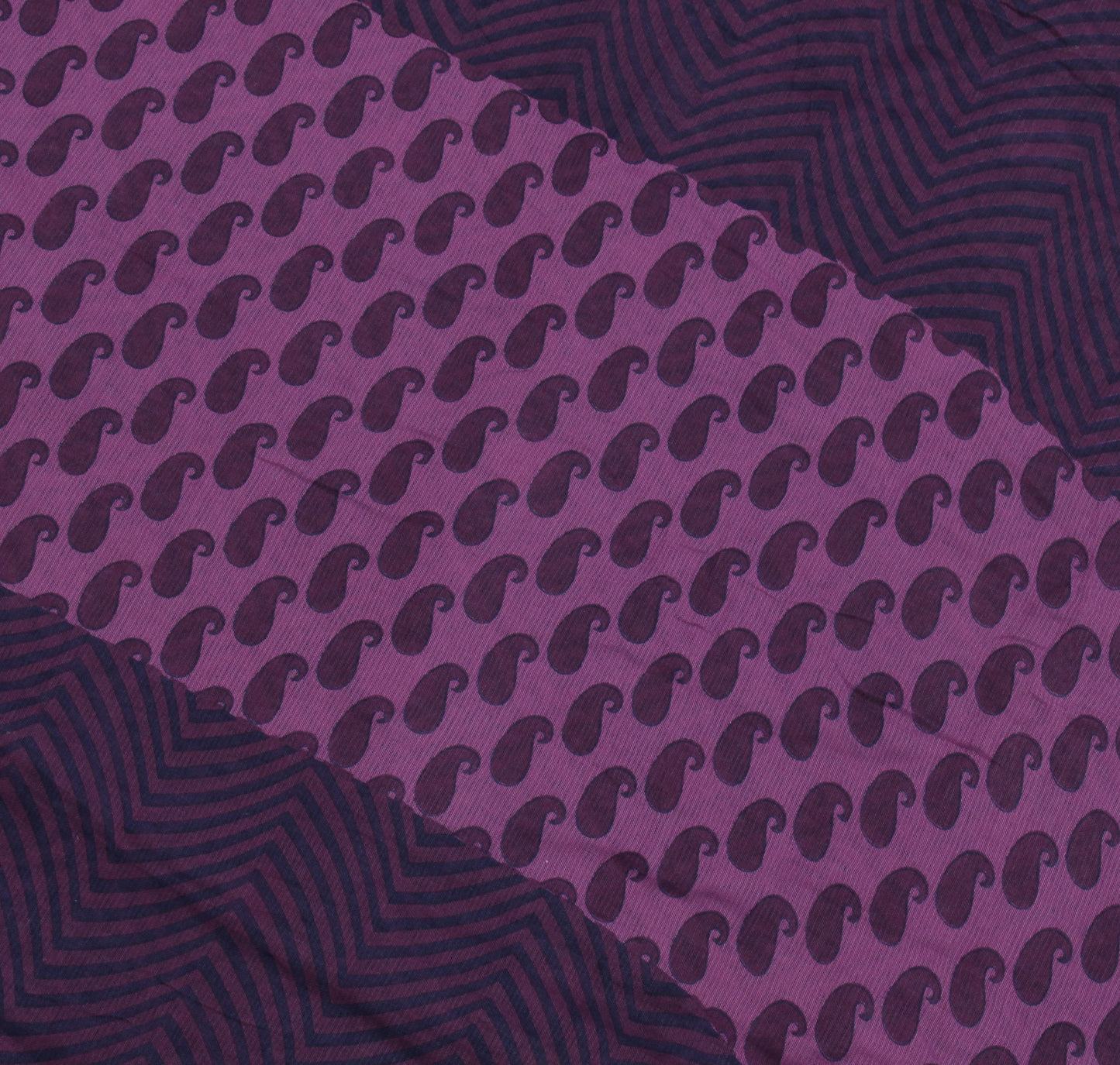 Sushila Vintage Purple Indian Saree Pure Cotton Printed Abstract Sari Fabric