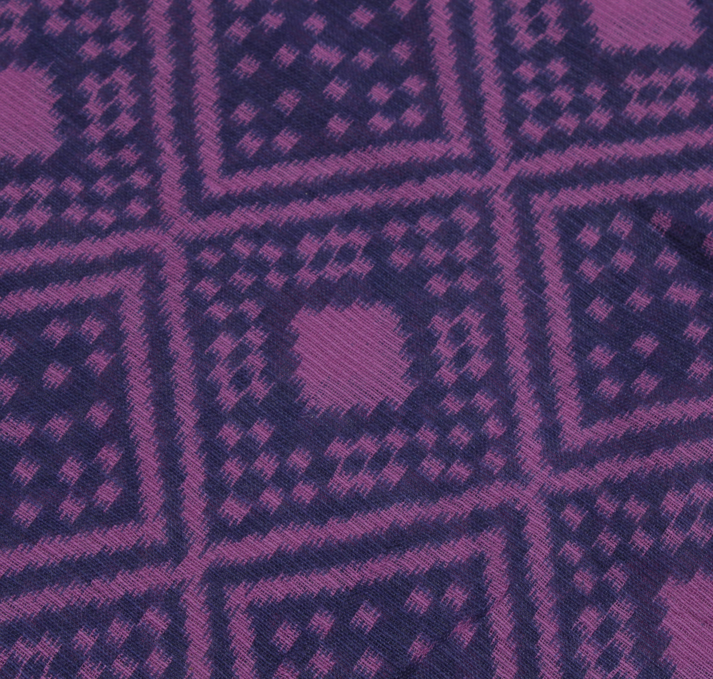 Sushila Vintage Purple Indian Saree Pure Cotton Printed Abstract Sari Fabric