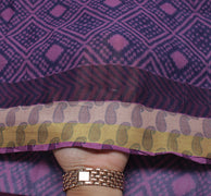 Sushila Vintage Purple Indian Saree Pure Cotton Printed Abstract Sari Fabric