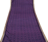 Sushila Vintage Purple Indian Saree Pure Cotton Printed Abstract Sari Fabric