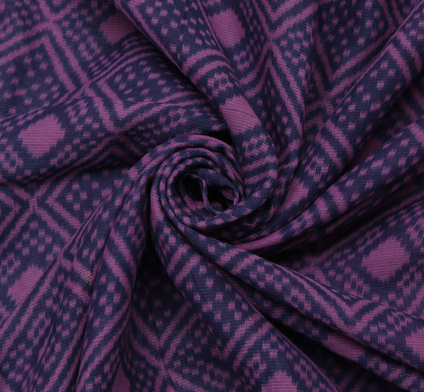 Sushila Vintage Purple Indian Saree Pure Cotton Printed Abstract Sari Fabric