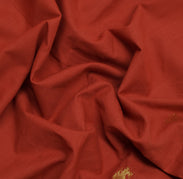 Sushila Vintage Dark Peach Saree 100% Pure Cotton Woven Floral Sari Craft Fabric