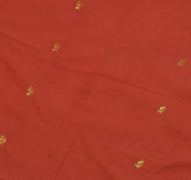 Sushila Vintage Dark Peach Saree 100% Pure Cotton Woven Floral Sari Craft Fabric