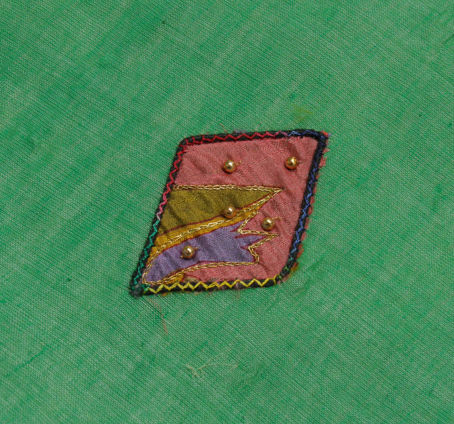 Sushila Vintage Green Saree 100% Pure Cotton Embroidered Floral Sari 5 YD Fabric