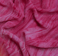 Sushila Vintage Pink Saree Blend Georgette Silk Hand Beaded Floral Sari Fabric