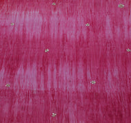 Sushila Vintage Pink Saree Blend Georgette Silk Hand Beaded Floral Sari Fabric