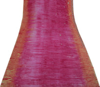 Sushila Vintage Pink Saree Blend Georgette Silk Hand Beaded Floral Sari Fabric