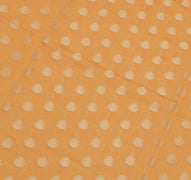 Sushila Vintage Yellow Indian Saree Blend Cotton Woven Floral Sari Craft Fabric