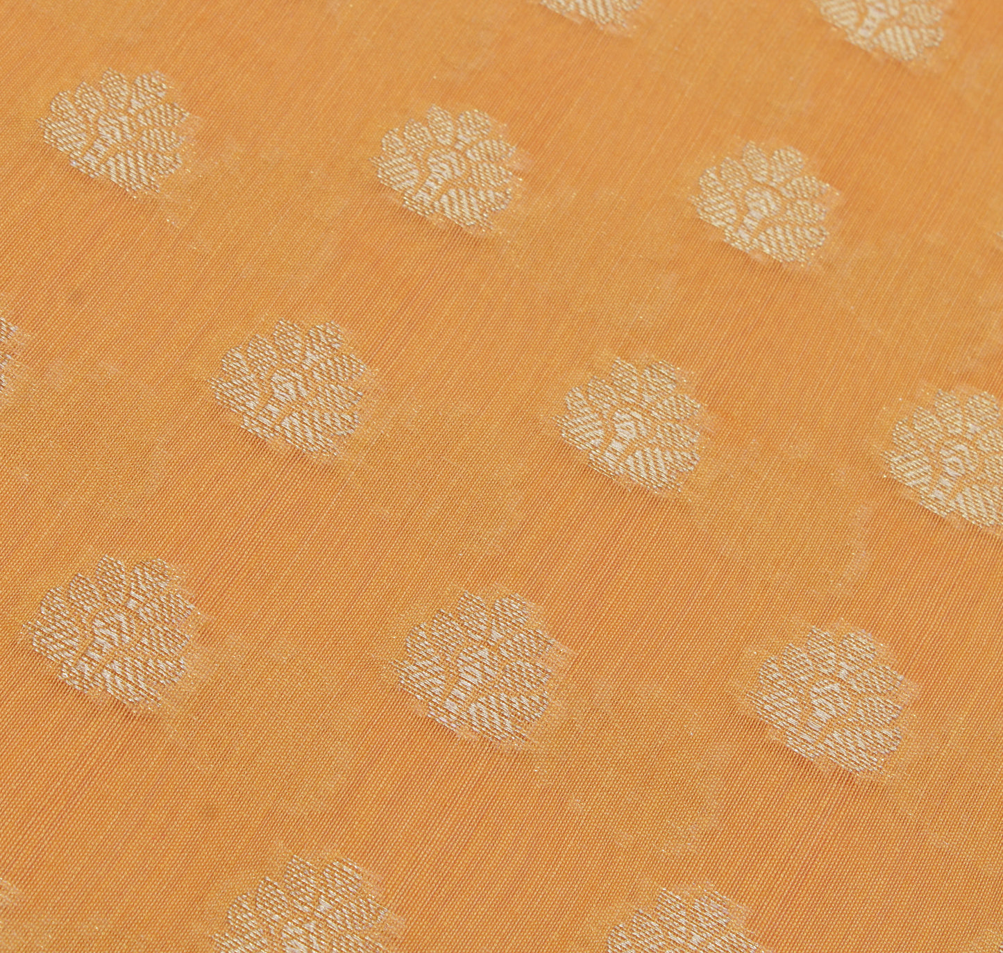 Sushila Vintage Yellow Indian Saree Blend Cotton Woven Floral Sari Craft Fabric