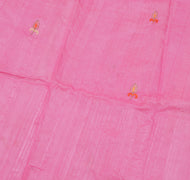 Sushila Vintage Pink Saree 100% Pure Silk Hand Beaded & Embroidered Sari Fabric
