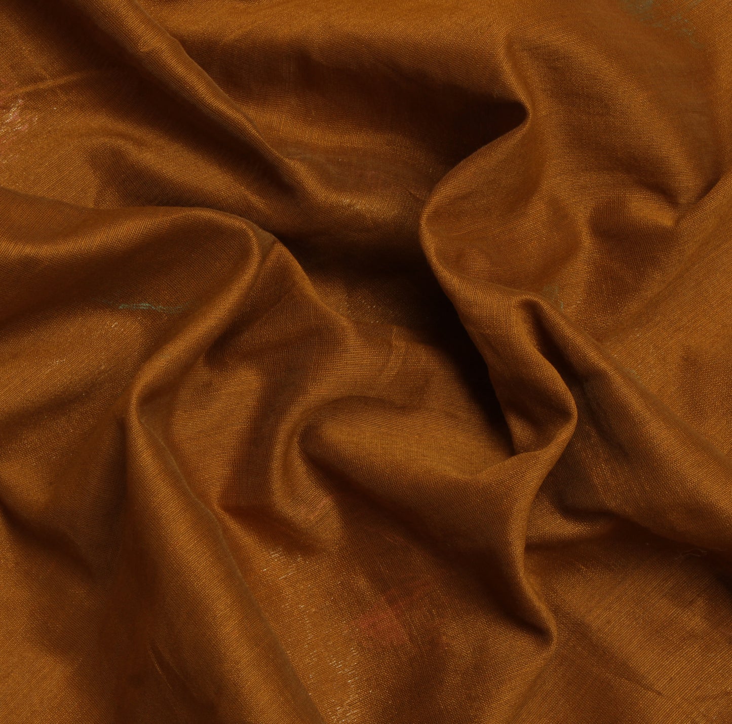 Sushila Vintage Brown Indian Saree Blend Cotton Woven Paisley Sari Craft Fabric