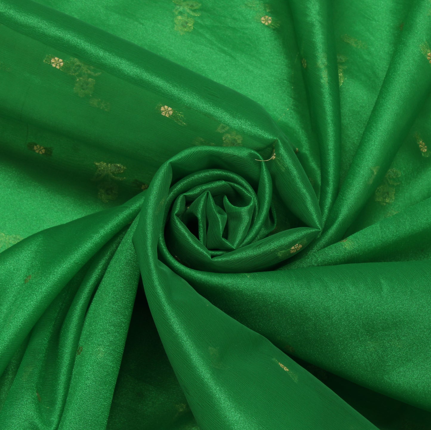 Sushila Vintage Green Saree Blend Silk Woven Embroidered Floral Sari Fabric