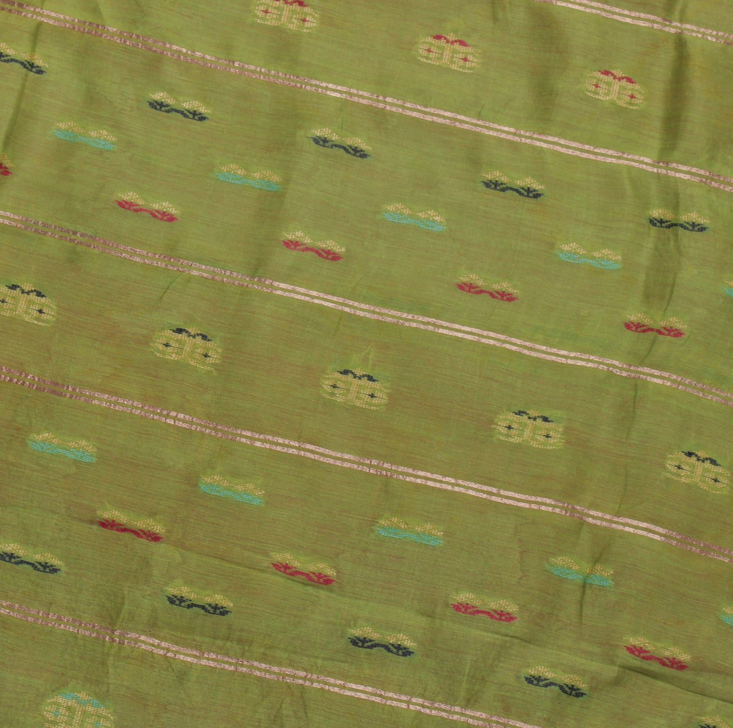 Sushila Vintage Red Indian Saree Pure Cotton Woven Sari Craft Decor Fabric