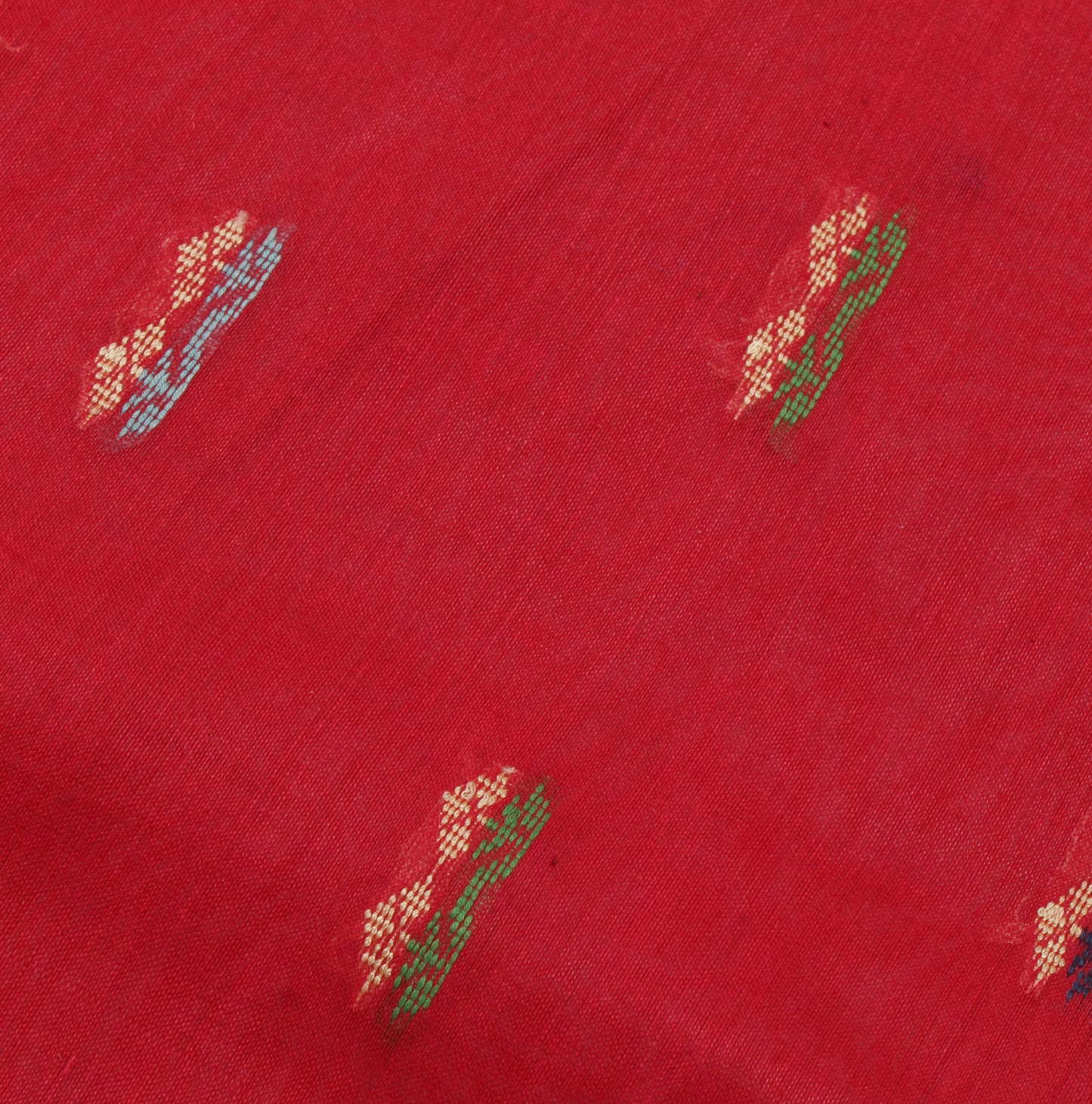 Sushila Vintage Red Indian Saree Pure Cotton Woven Sari Craft Decor Fabric