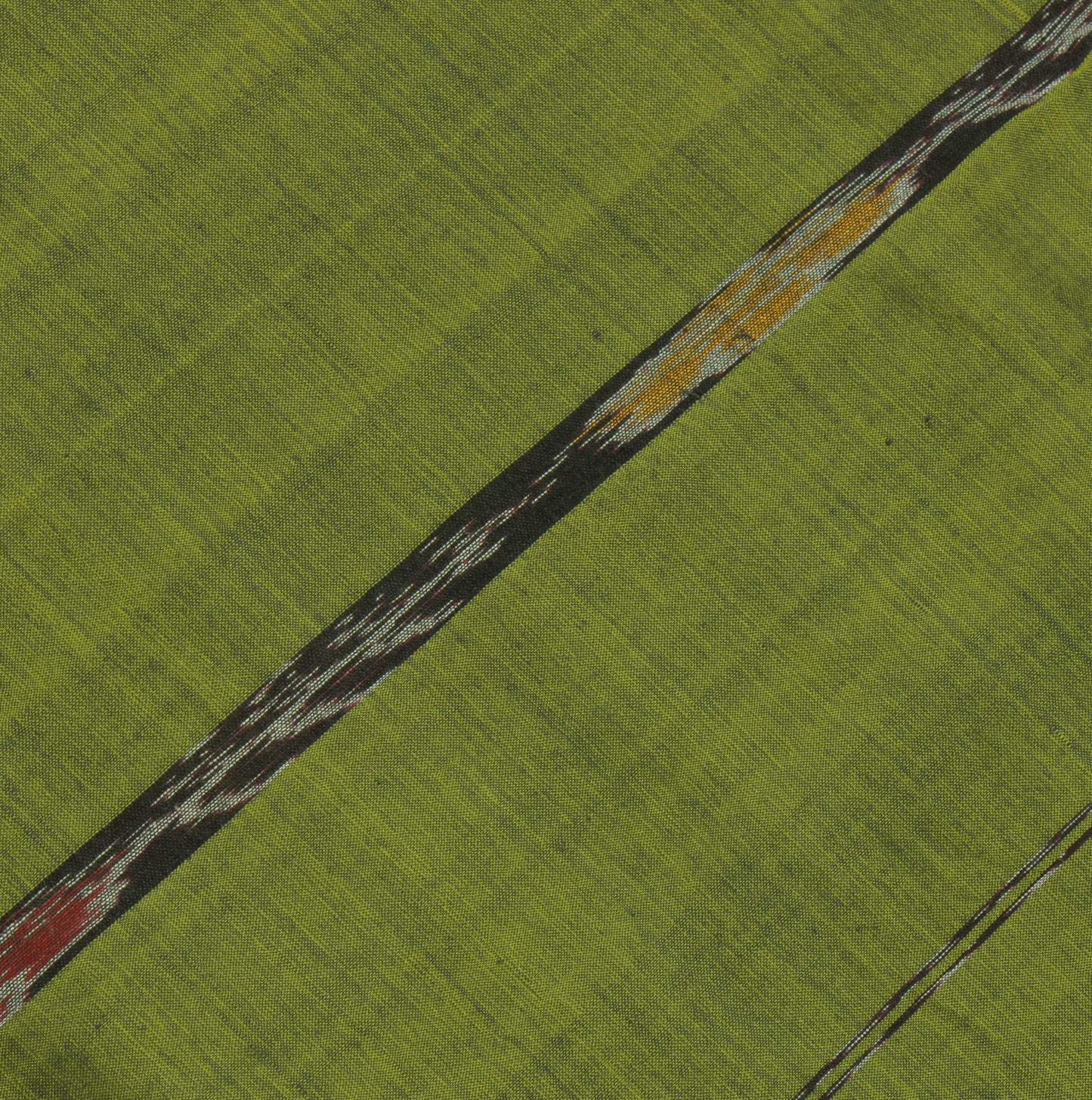 Sushila Vintage Green Saree Pure Cotton Hand Woven Ikat Patola Sari Craft Fabric