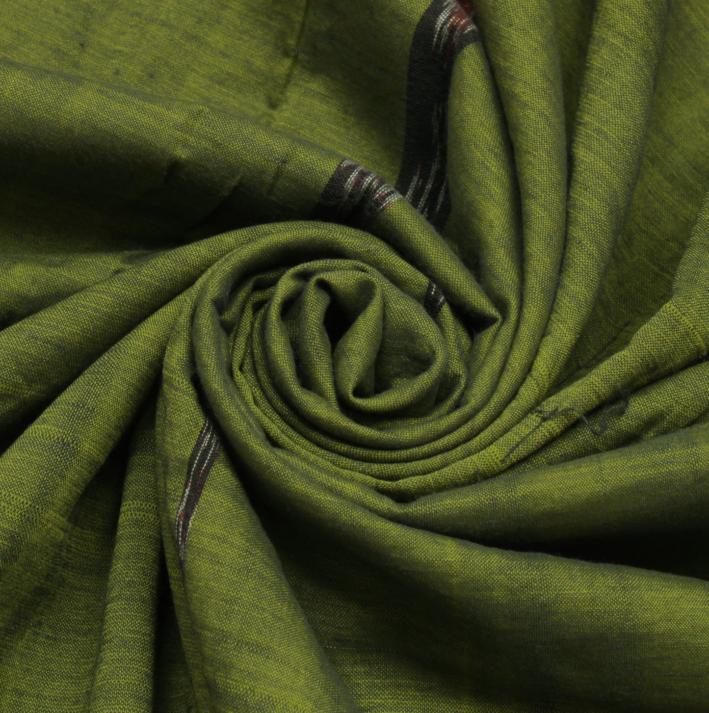 Sushila Vintage Green Saree Pure Cotton Hand Woven Ikat Patola Sari Craft Fabric