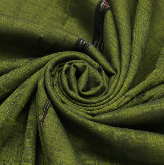 Sushila Vintage Green Saree Pure Cotton Hand Woven Ikat Patola Sari Craft Fabric