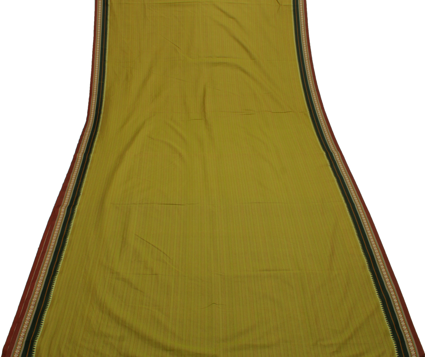 Sushila Vintage Green Indian Saree Blend Silk Embroidered & Printed Sari Fabric