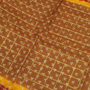 Sushila Vintage Brown Saree Pure Cotton Bandhani Printed & Woven Sari Fabric